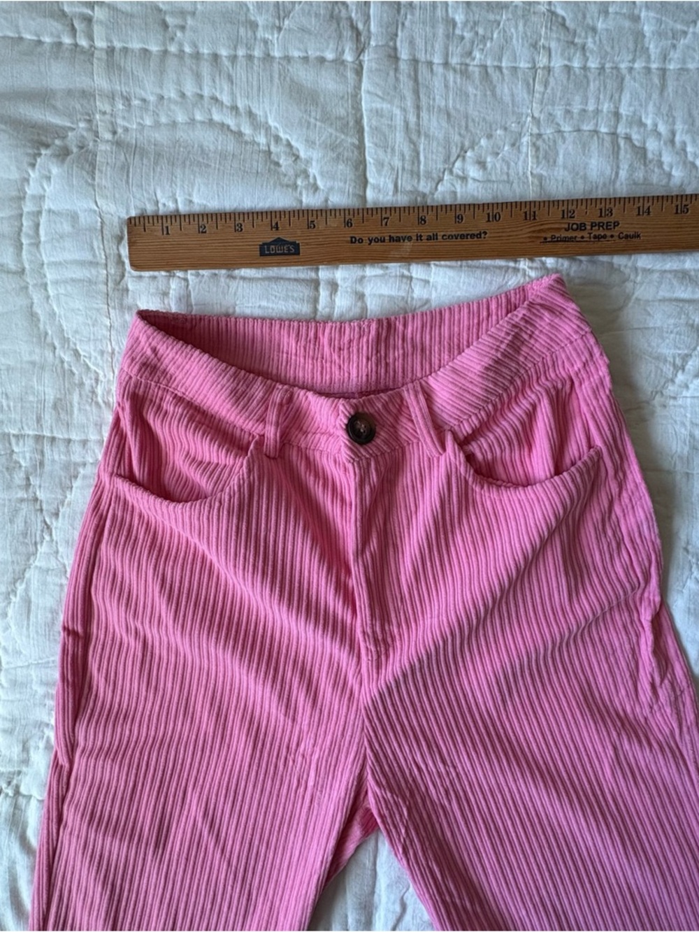 Pink Ribbed Wide-Leg Pants - Picture 2 of 6
